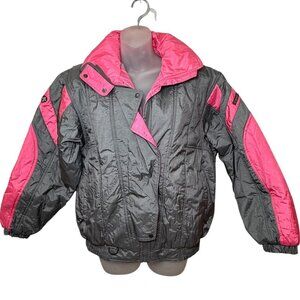 Vintage 90s Descente Japan Women’s Puffy Ski Jacket Size S (6-8) Pink Gray